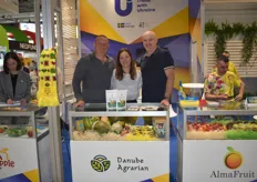 From left to right: Roman Dyazhuk, Alisa Tsepelyeva and Pavlo Barbashov of Danube Agrarian. They export watermelons, sweet potatoes and sweet corn from Ukraine.